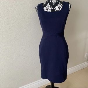 Classiques Entier Women's Fitted Sheath Sleeveless Navy Dress size 4